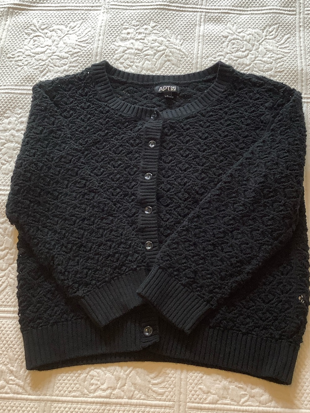 Apt. 9 Black Crochet Lace Button-Front Cardigan - Picture 5 of 7